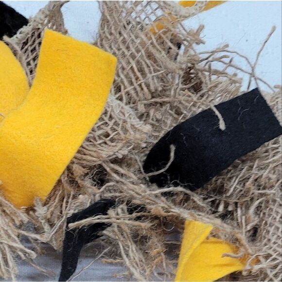 Pittsburgh Steeler Jagoff Black and Gold Rag Wreath - Picture 4 of 5